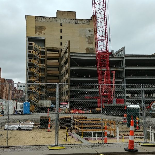 Precast structure being erected (1) Precast structure being erected (1)